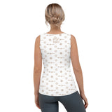 ThatXpression Fashion's Elegance Collection White and Tan Tank Top