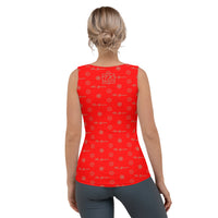 ThatXpression Fashion's Elegance Collection Red and Tan Tank Top