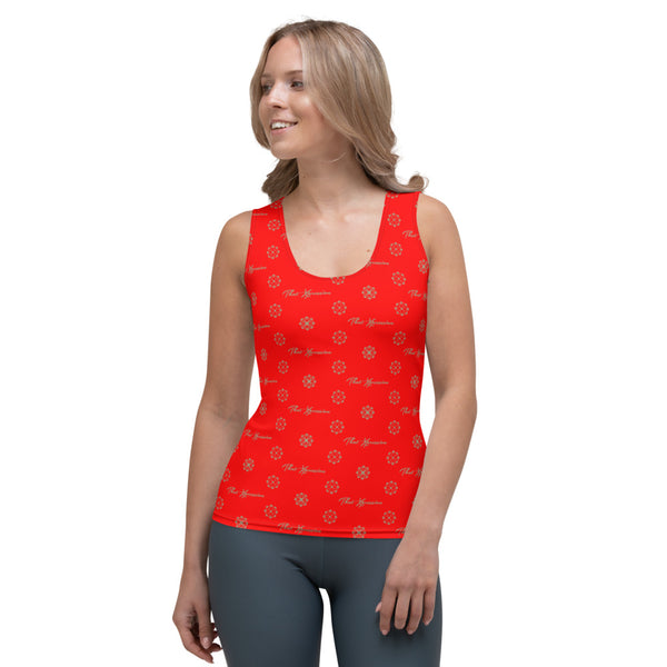 ThatXpression Fashion's Elegance Collection Red and Tan Tank Top