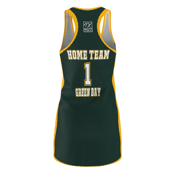 ThatXpression Fashion Green Bay Home Team Racerback Jersey Dress