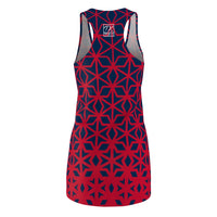 ThatXpression Fashion B2S Red Navy Designer Tunic Racerback Dress