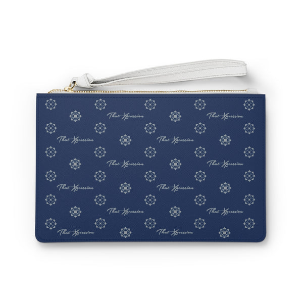 ThatXpression Fashion's Elegance Collection Blue and Silver Designer Clutch Bag