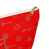 ThatXpression Fashion's Elegance Collection Red and Tan Accessory Pouch