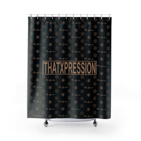 ThatXpression Fashion Black and Tan Designer Bathroom Curtains
