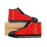 ThatXpression Fashion's Elegance Collection Red and Tan Men's High-top Sneakers