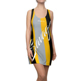 ThatXpression Fashion Black Yellow Gray Enlarged Savage Striped Racerback Dress