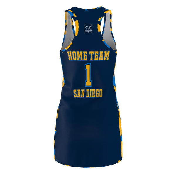 ThatXpression Fashion San Diego Home Team Camo Racerback Jersey Dress