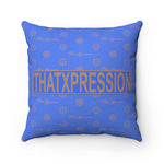 ThatXpression Fashion Arial Royal and Tan Designer Square Pillow Case