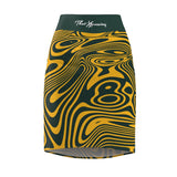 ThatXpression Fashion Green Gold Women's Pencil Skirt 1YZF2