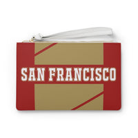 ThatXpression Fashion's Elegance Collection Red & Gold San Francisco Designer Clutch Bag