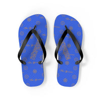 ThatXpression Fashion's Elegance Collection Royal and Tan Unisex Flip Flops