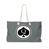 Queen Of Spades Stylish Grey Weekender Bag