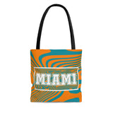 ThatXpression Gym Fit Multi Use Miami Themed Swirl Teal Orange Tote bag