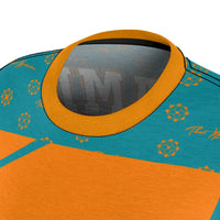 ThatXpression Elegance Women's Blue Orange Miami S12 Designer T-Shirt