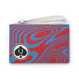 Queen Of Spades Collection Red Teal Clutch Bag