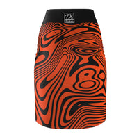 ThatXpression Fashion Orange Black Women's Pencil Skirt 7X41K