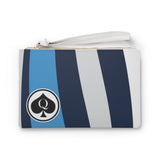 Queen Of Spades Collection Blue White Clutch Bag