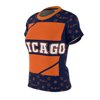 ThatXpression Elegance Women's Navy Orange Chicago S12 Designer T-Shirt
