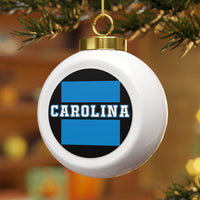 Carolina Festive Christmas Ball Ornament With Ribbon