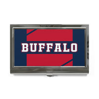 Buffalo Red Navy Polished Business Card Holder