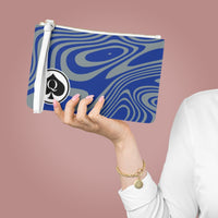 Queen Of Spades Collection Blue Grey Clutch Bag