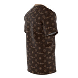 ThatXpression Fashion's Elegance Collection Brown and Tan Script Shirt