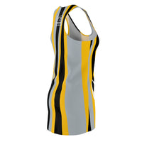 ThatXpression Fashion Black Yellow Gray Enlarged Savage Striped Racerback Dress