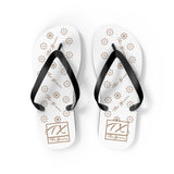 ThatXpression Fashion's TX2 Elegance Collection White and Tan Designer Unisex Flip Flops