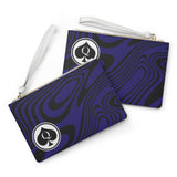 Queen Of Spades Collection Black Purple Clutch Bag