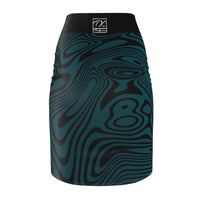 ThatXpression Fashion Swirl Black Green Women's Pencil Skirt 7X41K