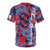 ThatXpression Fashion Navy Blue Red Ultimate Camo Themed Unisex T-shirt XZ3T