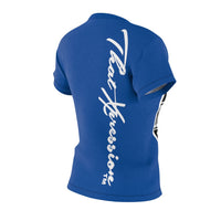 ThatXpression Fashion Train Hard Badge Blue Women's T-Shirt-RL