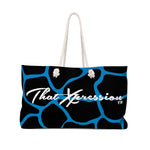 ThatXpression Fashion Stylish Teal Gray Cobble Pattern Weekender Bag R27KB