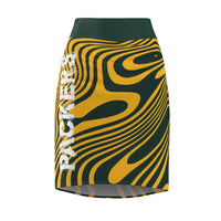 ThatXpression Packers Green Gold Themed Fan Fitted Pencil Skirt 5TMP1