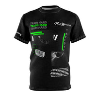 ThatXpression Fashion Volume 1 "TRAIN HARD" Motivational Black Lime Unisex T-Shirt