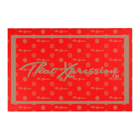 ThatXpression Fashion Script Designer Red and Tan Area Rugs