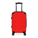 ThatXpression Fashion Designer Red and Tan Travel Cabin Suitcase