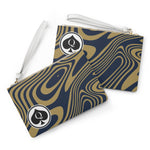 Queen Of Spades Collection Gold Navy Clutch Bag