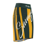 ThatXpression Fashion Green Bay Savage Striped Themed Women's Pencil Skirt 1YZF2