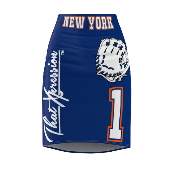 ThatXpression's New York Women's Baseball Pencil Skirt