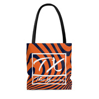 ThatXpression Gym Fit Multi Use Chicago Themed Swirl Navy Orange Tote bag