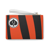 Queen Of Spades Collection Black Orange Clutch Bag