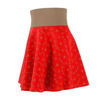 ThatXpression Fashion's Elegance Collection Red and Tan Skater Skirt