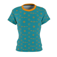 ThatXpression Elegance Women's Blue Orange S12 Designer T-Shirt
