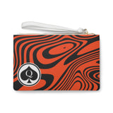 Queen Of Spades Collection Black Orange Swirl Clutch Bag