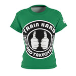 ThatXpression Fashion Train Hard Badge Green Women's T-Shirt-RL