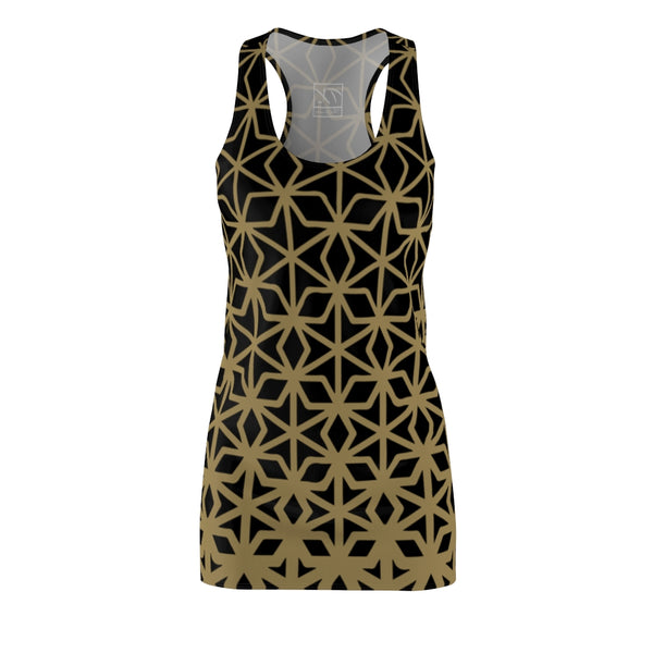 ThatXpression Fashion B2S Black Gold Designer Tunic Racerback Dress