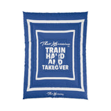 Train Hard And Takeover Affirmation Sports Gym Fitness Blue(CF4) Comforter