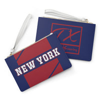 ThatXpression Fashion's Elegance Collection Blue & Red New York Designer Clutch Bag