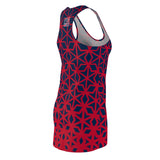 ThatXpression Fashion B2S Red Navy Designer Tunic Racerback Dress